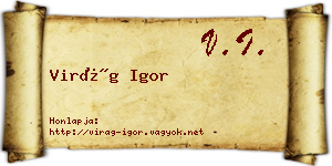 Virág Igor névjegykártya