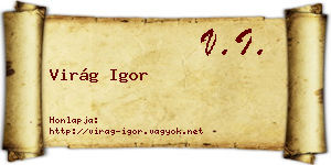 Virág Igor névjegykártya