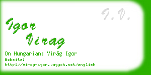 igor virag business card